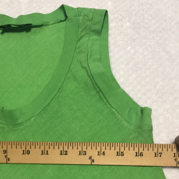 GG Luxe 100% Linen Sleeveless A-line Dress Cover Up Bright Green Size Medium - Picture 5 of 9